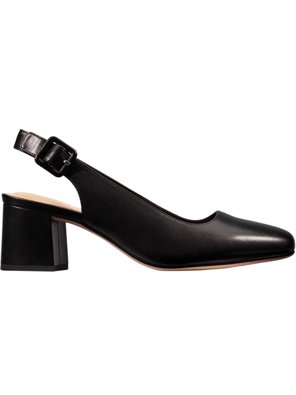 Clarks Black Cushion Plus Block Kitten Heel Womens 8.5